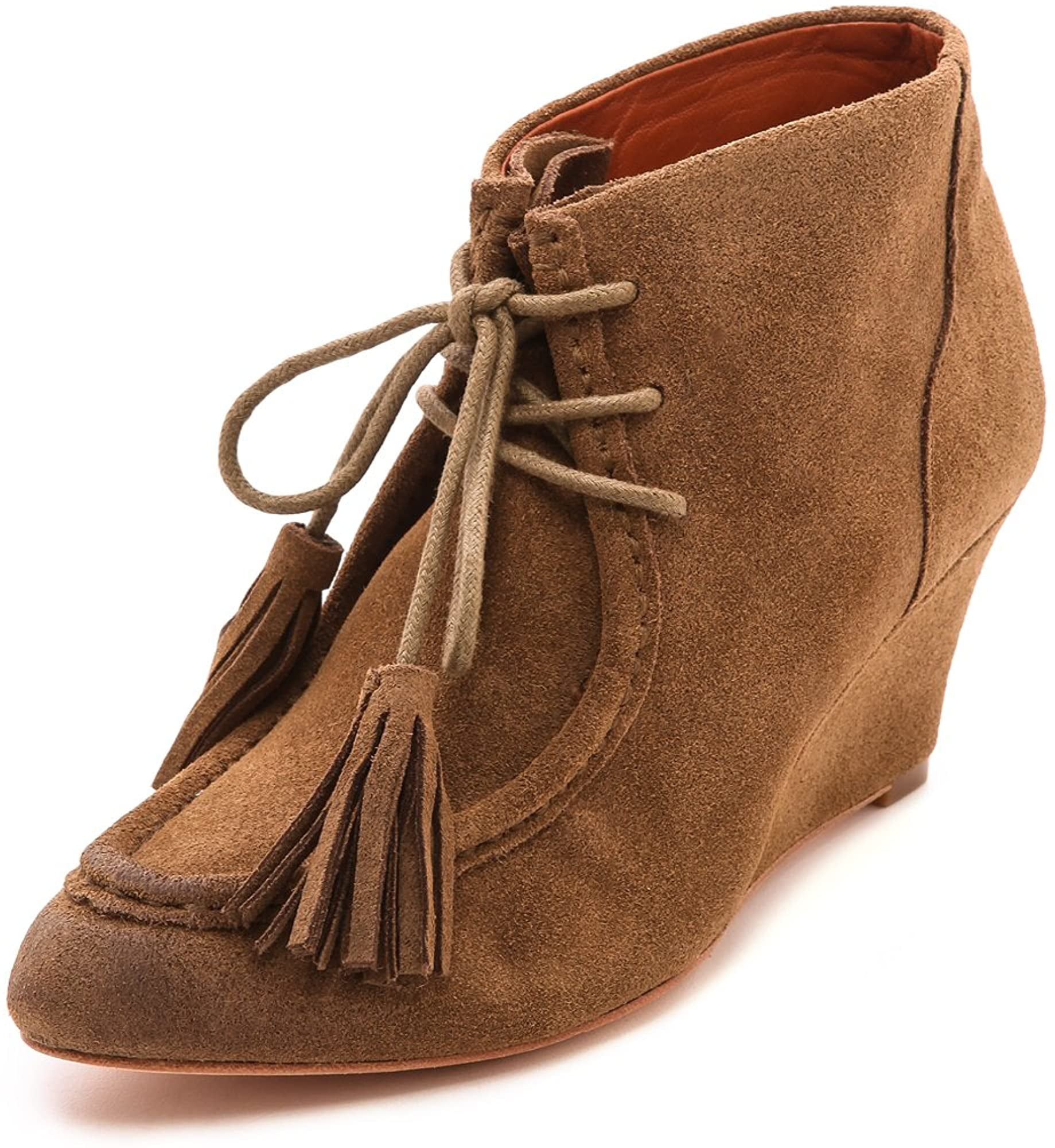 Rebecca Minkoff Womens Mia Lace Up Wedge Booties 