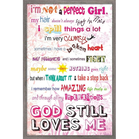 I'm Not Perfect Wall Poster, 14.725" x 22.375", Framed
