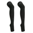 thumbnail image 3 of Chaussettes de Compression, 2 Pcs Chaussettes de Compression Noires à Bout Ouvert Renforcement pour Jambe TG, 3 of 8