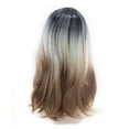 thumbnail image 4 of WXLCISI Long Wavy Ombre White to Brown Wigs for Women Synthetic Hair Heat Resistant Ombre Wig for Daily Party Use-21Inches, 4 of 7
