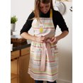thumbnail image 5 of Contemporary Home Living Summer Chillin' Striped Chef Kitchen Apron - 40" - White and Peach, 5 of 8