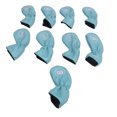 thumbnail image 1 of 9pcs  Club Cover Set, Stylish Design, PU Leather Material, Lightweight and Portable, Anti Stain for Iron, Driver Clubs, 1 of 8