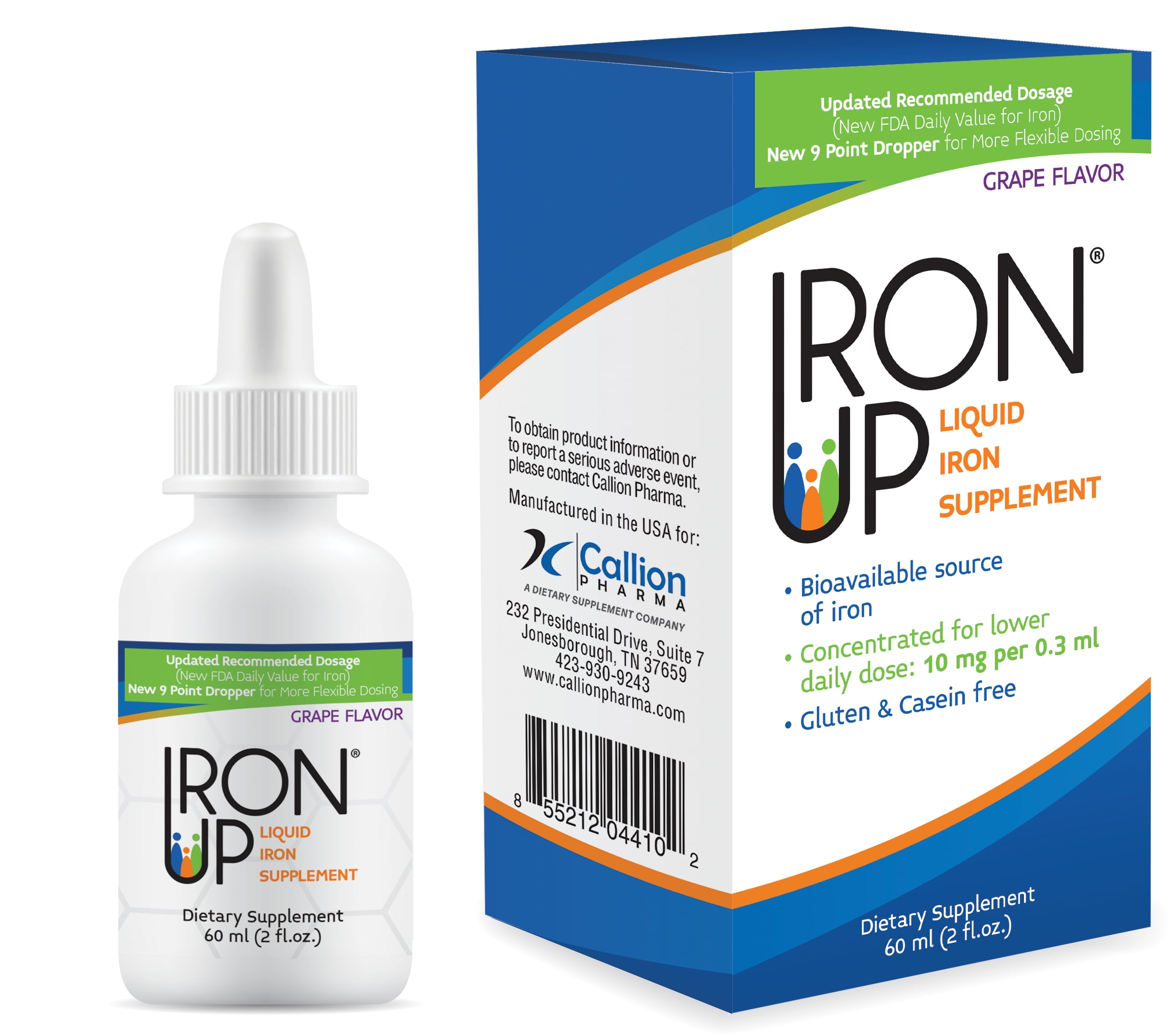 A.C. Grace Company, IronUp Liquid Iron Supplement, Grape Flavor, 2 fl oz (60 ml)