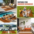 thumbnail image 4 of Burnt Orange Beige Striped Outdoor Rug for Patio/Deck/Porch, Non-Slip Large Area Rug 5 x 8 Ft, Modern Farmhouse Retro Lines Indoor Outdoor Rugs Washable Area Rugs, Camping Rug Carpet Runner, 4 of 8
