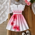 thumbnail image 5 of Cute Dresses for Toddlers Girls Floral Print A Lined Sleeveless Birthday Party Going out Photo Shoot Pleated Summer Midi Dresses,fot 3 to 10 Years, 5 of 10