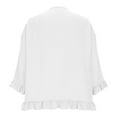thumbnail image 5 of FRSASU Womens Tops 3/4 Sleeve Shirts Crew Neck Loose Solid Color Casual Blouses White, 5 of 9