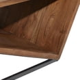 thumbnail image 5 of DecMode 45" x 16" Brown Wood Diagonal Open Frame Geometric Coffee Table with Gray Metal Base, 1-Piece, 5 of 17