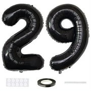 Xihuimay Number 29 Balloons 40 inch Digital Balloon Alphabet 29 Birthday Balloons Digit 29 Helium Balloons Big Balloons for Birthday Party Supplies Wedding Bachelorette Bridal Shower, Black Number 29