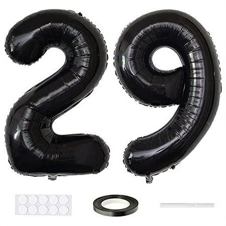 Xihuimay Number 29 Balloons 40 inch Digital Balloon Alphabet 29 Birthday Balloons Digit 29 Helium Balloons Big Balloons for Birthday Party Supplies Wedding Bachelorette Bridal Shower, Black Number 29