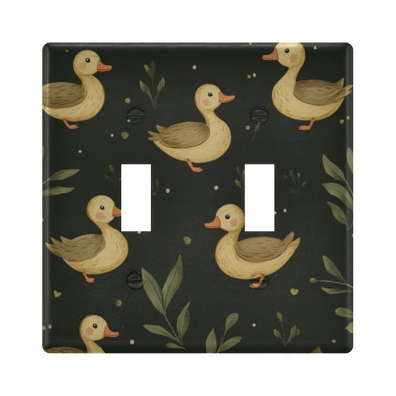 Switch Panel 4.48x4.56In Switch Plate Wall Panel Living Room Kitchen Bedroom Study Switch Panel Stylish Decoration Yellow Duck Cartoon2