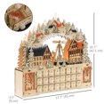 thumbnail image 3 of HOMCOM Light Up Christmas Advent Calendar with 24 Countdown Drawers, 3 of 10
