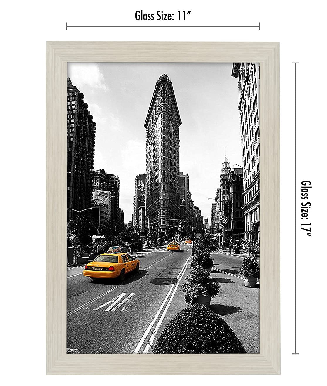 Americanflat 11x17 Light Wood Picture Frame, Legal Sized Paper Display. Shatter-Resistant Glass. Hanging Hardware Included
