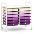 thumbnail image 1 of Costway Chariot Roulant à 12 Tiroirs pour Rangement de Scrapbooking et Papier, Bacs d'Atelier, Violet, 1 of 10
