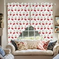 thumbnail image 5 of Swag Curtains Valances for Windows, Red Vintage Cherry Short Kitchen Window Curtains Over Sink, Watercolor Fruit Pattern Cafe Curtains Panel Set Of 2,Rod Pocket, 36 Inches Length White Green, 5 of 8
