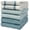 Aqua Striped-Kitchen Towels - Mixed Styles, variant on Premium Kitchen Towels (20"x 28" 6 Pack) | Large Cotton Dish Flat & Terry Highly Absorbent Linen Set With Hanging Loop Aqua