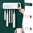 thumbnail image 1 of Secador y desinfectante de cepillos de dientes para baño | Soporte de cepillos de dientes de pared con 5 ranuras | Secado por aire caliente y luz UV | Recargable por USB | Sin perforaciones, 1 of 6