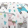 thumbnail image 3 of Llama Pouf Cover with Zipper, Illustration of Cactus Plants and Animal with Orient Ornaments Ethnic, Soft Decorative Fabric Unstuffed Case, 30" W X 17.3" L, Multicolor, by Ambesonne, 3 of 5