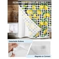 thumbnail image 3 of No Hook Cloth Fabric Shower Curtain with Snap in Liner, Lemon Yellow Waterproof Shower Curtains Set with See Through Top Window, Watercolor Fruit Black White Buffalo Plaid Bath Curtains 72"x72", 3 of 6
