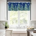 thumbnail image 3 of Christmas Trees Blue Kitchen Curtains and Valances Set, Rod Pocket Curtains Tier Farmhouse Window Curtains 36 Inch Length, Xmas Snowflake Star Bow Ball 3 Piece Kitchen Curtains Set, 3 of 6