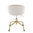 thumbnail image 4 of Indoor Home Office Furniture Claire Contemporary, Glam Task Chair In Gold Metal And Silver Velvet, 4 of 7