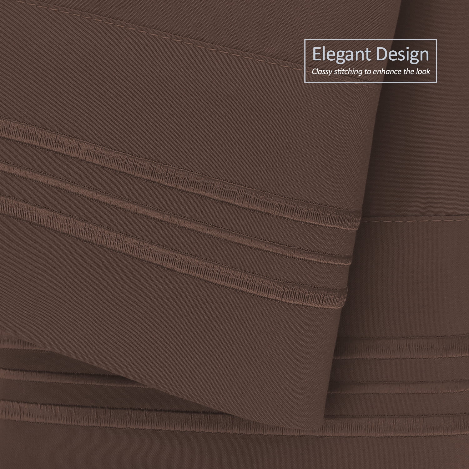 Clara Clark Pillow Cases Premier 1800 Microfiber Collection 2 Piece Pillowcase Set, Standard Size, Chocolate Brown