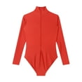 thumbnail image 6 of Zaldita Women's Ballet Dance Leotard Mock Turtleneck Long Sleeve Gymnastic Bodysuit Dancewear Red XL, 6 of 7