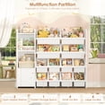 thumbnail image 5 of Hiphuta 44”Wide Kids Bookcase Toy Storage Organizer with 12 Removable Toy Boxes, Wooden Toy Chest for Kids, Kids Storage Bookshelf for Small Bedroom Playroom, White, 5 of 8