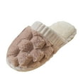 thumbnail image 4 of Womens Fluffy Scuff Slippers Slip on Mens House Shoes Soft Plush Warm Winter Indoor Lightweight Slides Shoes White 10, 4 of 5