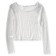 thumbnail image 1 of Aeropostale Fabric Trinket Ls - Camiseta adornada para mujer, color blanco, talla mediana, 1 of 2