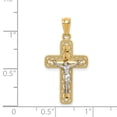 thumbnail image 4 of Auriga 14k Two-tone Gold Polished Crucifix Cross Pendant for Women (Length - 27mm, Width - 14mm), 4 of 6
