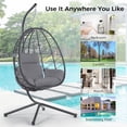 thumbnail image 5 of Egg Chair with Stand Indoor Outdoor – Hanging Wicker Swing Chair, Patio Hanging Basket Chair with Cushion, All-Weather Rattan Hammock Chair for Bedroom Living Room Balcony, 5 of 7