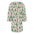 thumbnail image 5 of Women's Fleece Plush Robe Long Warm Plush Bathrobe Loungewear Jacket Printed Comfort Robe, 5 of 5
