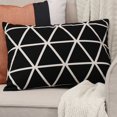 thumbnail image 6 of Black and White Geometric Triangles Lumbar Pillow, 6 of 6