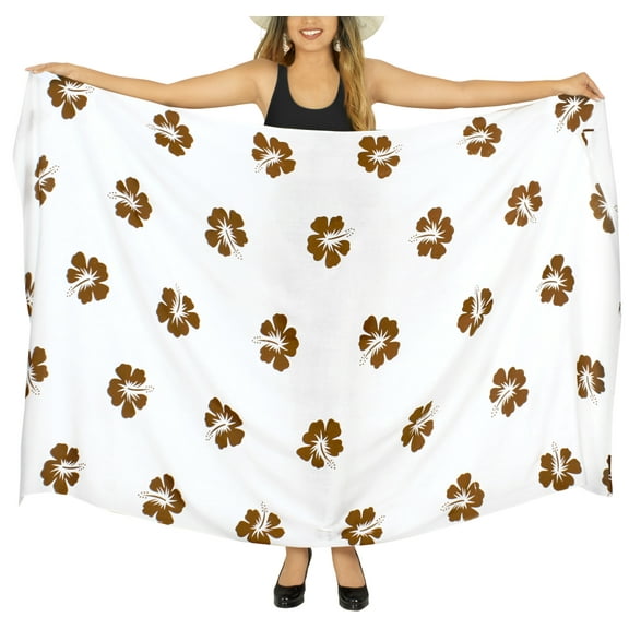 HAPPY BAY Women's Beachwear Summer Beach Wrap Bikini Wraps Sarong Swimwear Swim Cover up Skirt Bathing suit Swimsuit Pareo Coverups for Women One Size Brown, Floral