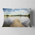 thumbnail image 2 of Designart Pier into Sea Bavaria Panorama - Seascape Throw Pillow - 12x20, 2 of 5