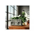 thumbnail image 3 of Flower Pots For Home Decor - Retro Boombox Planters And Plant Pots - Stylish Trendy Pots For Plants, Planters For Outdoor and Indoor Plants, Or A Unique Eye-Catching Plant Stand Indoor - 7", Gray, 3 of 13