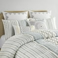 thumbnail image 3 of INK+IVY King/Cal King Imani 3-Piece Cotton Printed Comforter Set with Chenille, White/Navy, 3 of 10