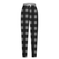 thumbnail image 5 of GA WEIHUA Comfy Sweatpants for Women Plaid Print Sweatpant Fall Loose High Waisted Trousers Pocketed Casual Sweat Pants(Black,Small), 5 of 5