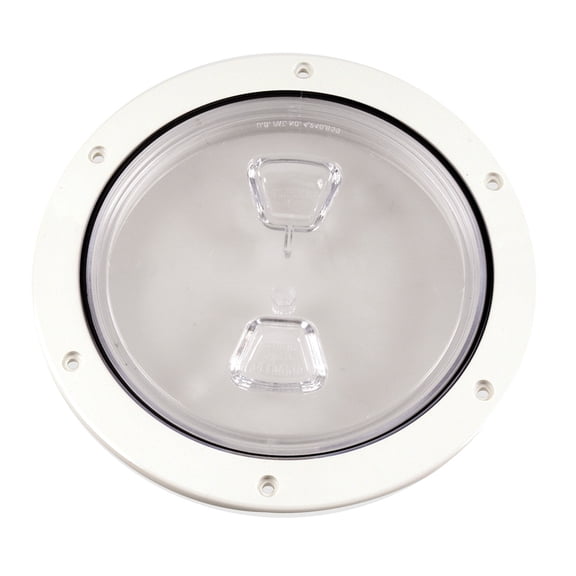 Beckson 6" Clear Center Screw Out Deck Plate - White [DP60-W-C]