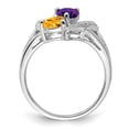 thumbnail image 2 of Sterling Silver Rhodium Amethyst & Citrine Diamond Ring, 2 of 6