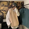 thumbnail image 4 of Suéter de punto para hombre, sin mangas, ropa para hombre, color liso, chaleco, cuello en V, azul, talla grande, moda urbana coreana, 4 of 4