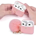 thumbnail image 3 of Airpods 3(2021), Apple Airpod 3rd Generation Women's Case, Air Pod 3rd Generation Charging Case Silicone Case with Pom Pom Keychain Accessory(Purple), 3 of 5
