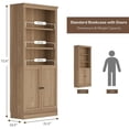 thumbnail image 2 of VAUXHILL & CO. Bibliothèque Standard Halston avec Portes, Unité de Rangement Ajustable, Chêne, 2 of 12