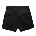 thumbnail image 5 of Pounoo Women's Maternity Shorts Over Belly Frayed Detail Denim Shorts Summer Style Breathable Relaxed Fit Maternity Shorts Gift, 5 of 8