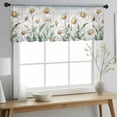 thumbnail image 2 of Vintage Flowers Valance Curtains for Kitchen/Living Room/Bathroom/Bedroom Window,Rod Pocket Small Topper Half Short Window Curtains Sheer Scarf,White Daisy Spring Floral Summer Botanical 54"x18", 2 of 8