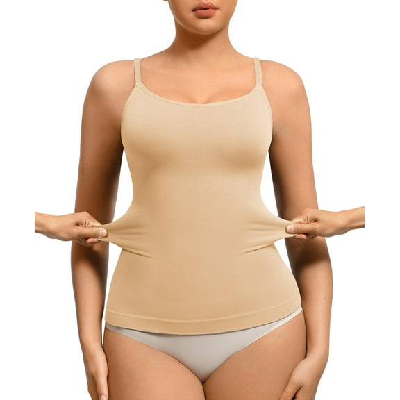 Women's Tummy Control Camisole Seamless Shapewear Tank Top Slimming Cami Shaper with Compression