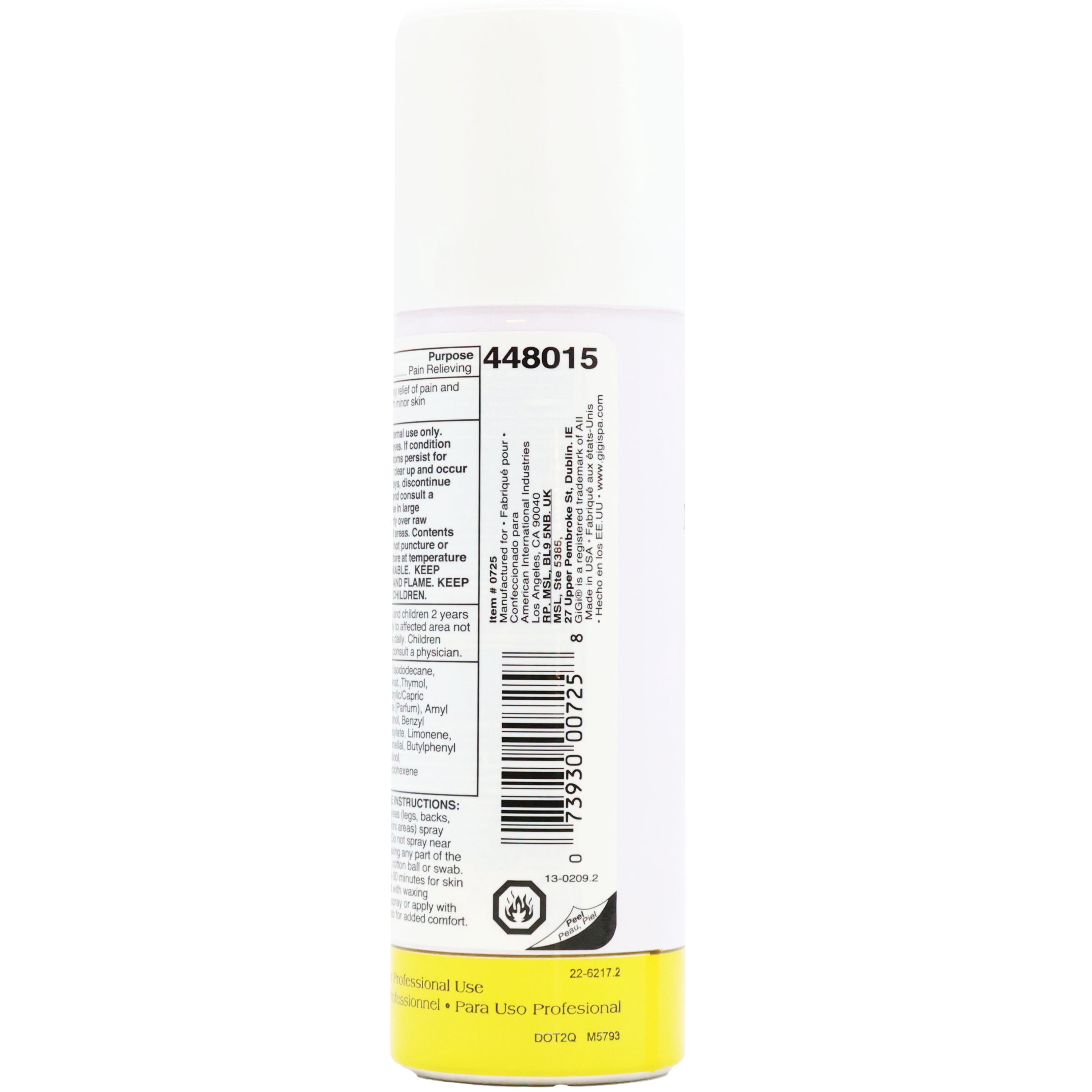 Gigi Anesthetic Numbing Spray, For Sensitive Skin 1.5 Oz.