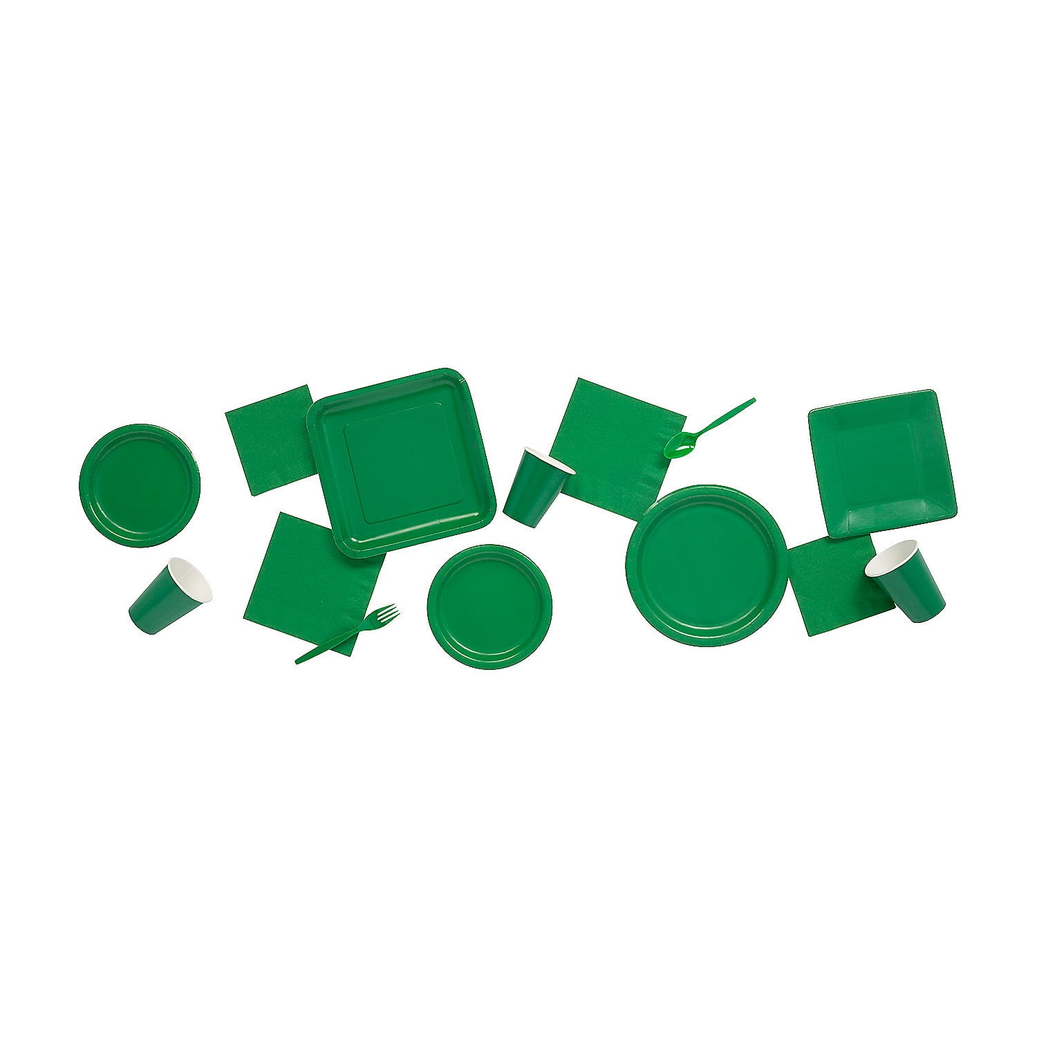 Bulk Green Paper Dessert Plates, Christmas, St. Patrick's Day, Golf, Graduation, Birthday, Party Supplies, 24 Pieces, 7"