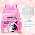 thumbnail image 4 of AGSDON 3PCS Kids Clear Backpack, Girls Transparent Bookbag Heavy Duty, Pink Cat See Through School Bag for Elementary Preschool, 4 of 9