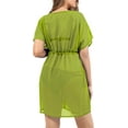 thumbnail image 4 of HAPPY BAY Women's Beachwear Swimsuit Coverups for Women Summer Bikini Sheer Chiffon Cover up Dress Bathing Suit Swim Beach Cover ups for Swimwear XL-XXL Solid Plain, Ivy Green, 4 of 6